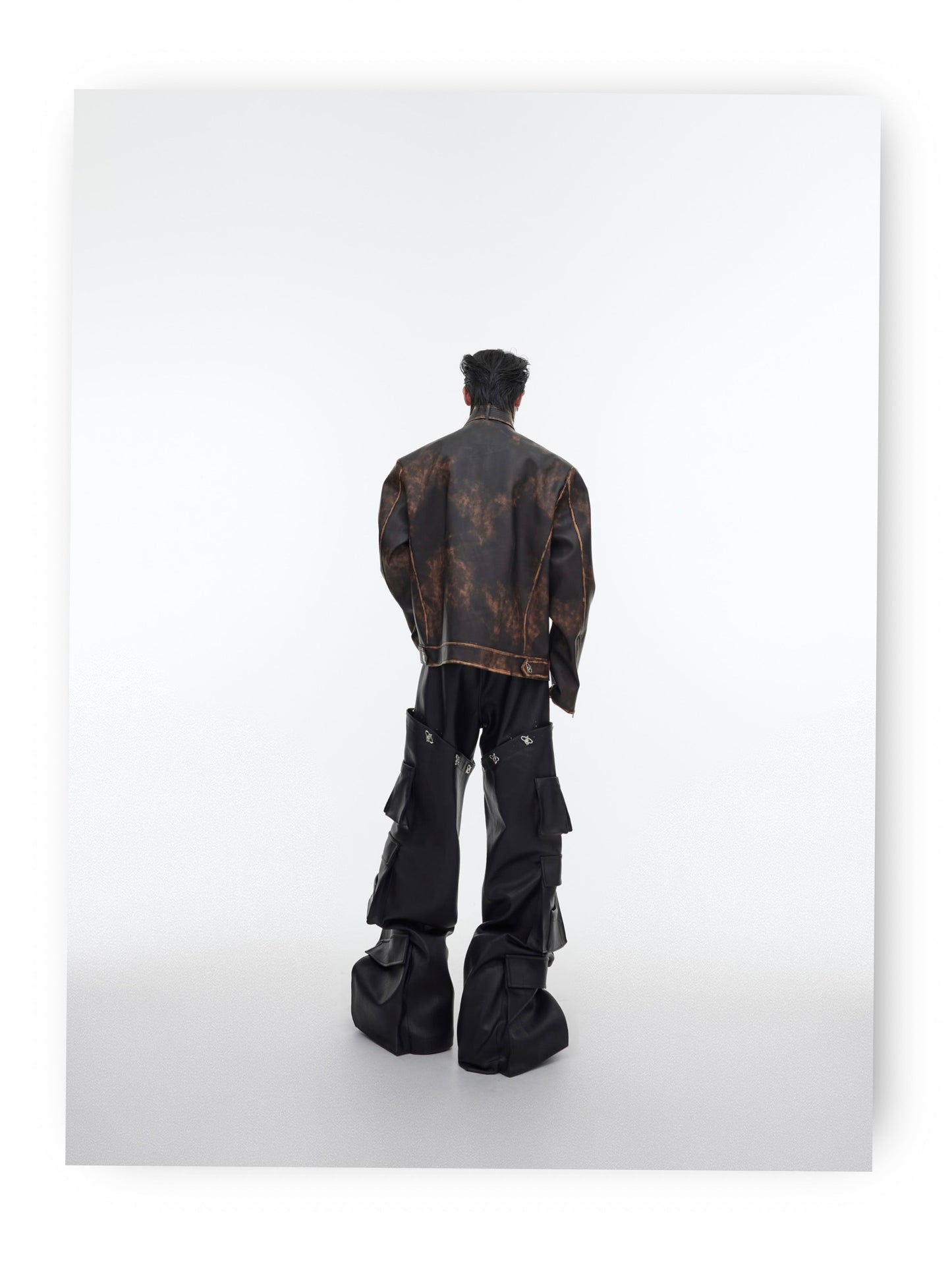 Dystopian Retro distressed Vegan Leather Jacket | ARGUE CULTURE Collection [H438]