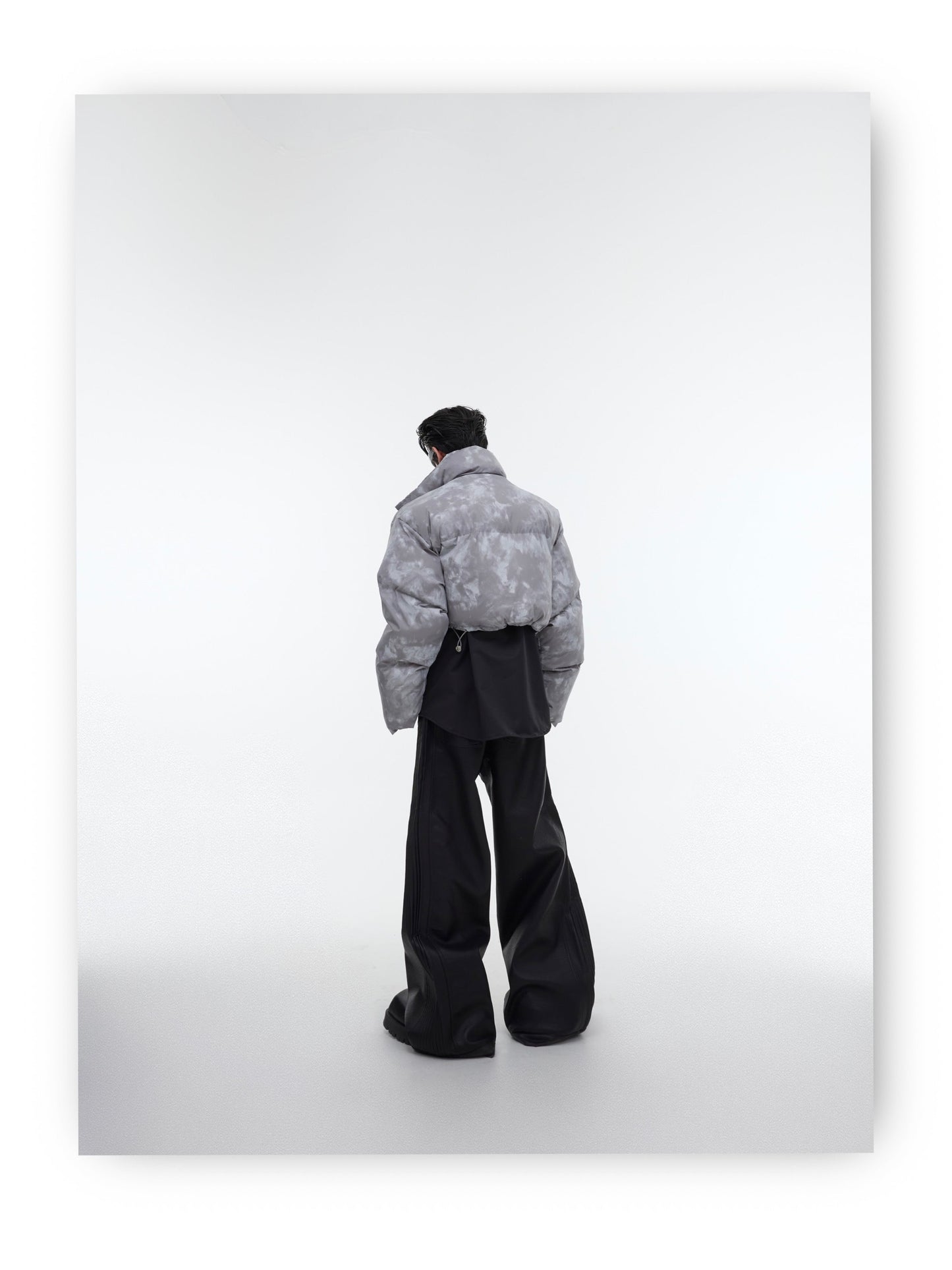 Stormy day Tie dye Futuristic Dystopian Puffer Jacket | ARGUE CULTURE Collection [H449]