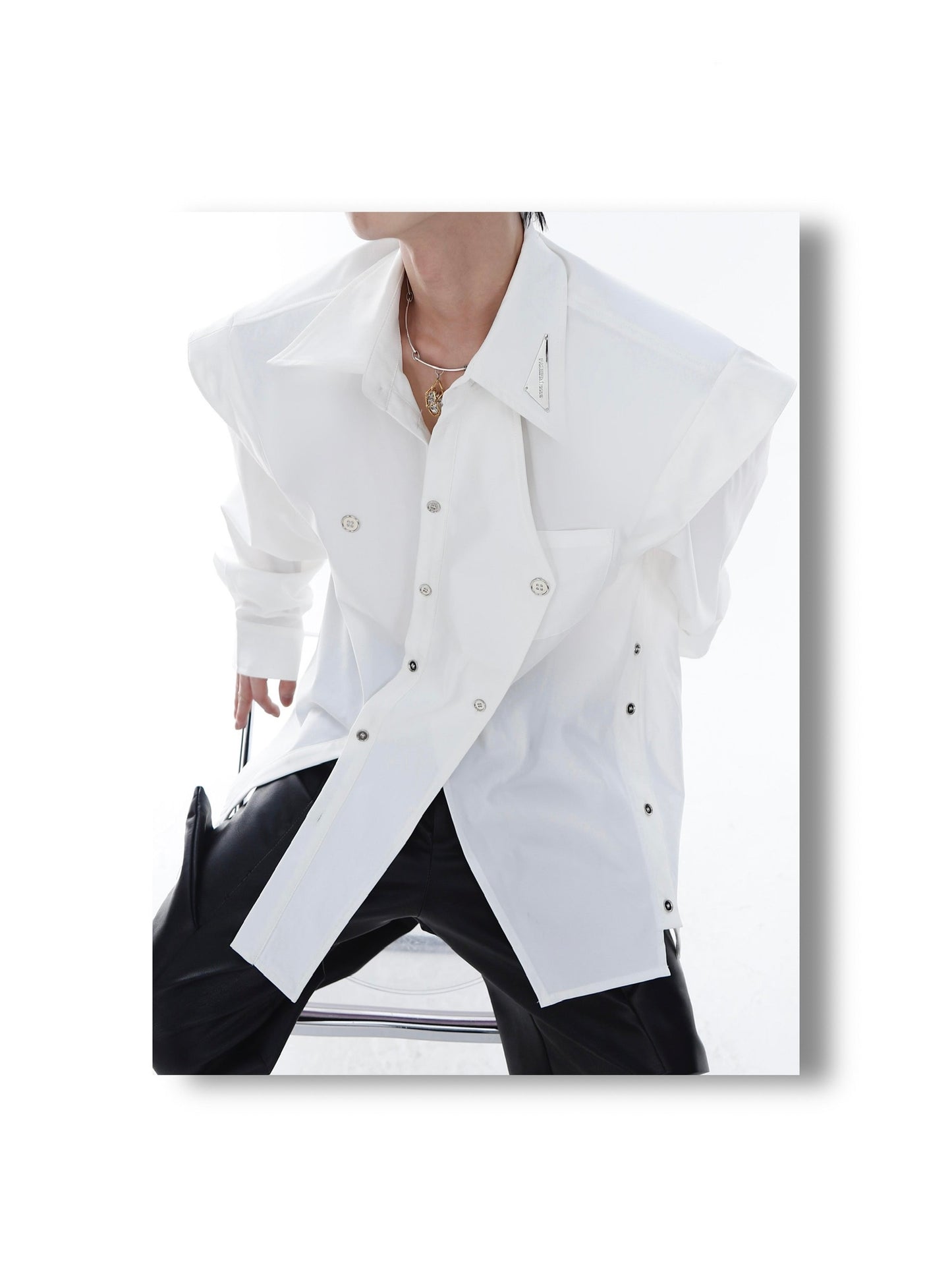 Deconstructed Layers Metall Embellished Shirt | ARGUE CULTURE Collection [H334]