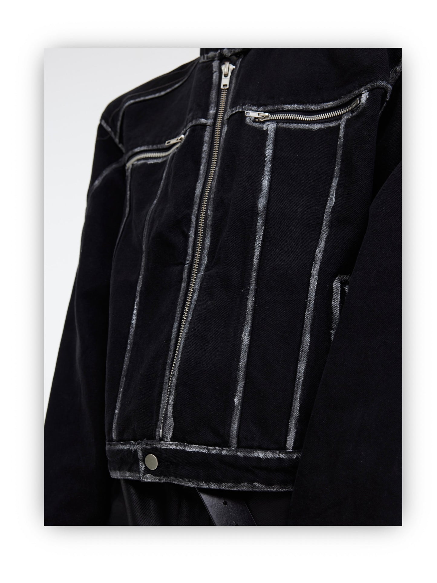 Retro Distressed Decorative Stitched Denim Jacket | ARGUE CULTURE Collection [H447]