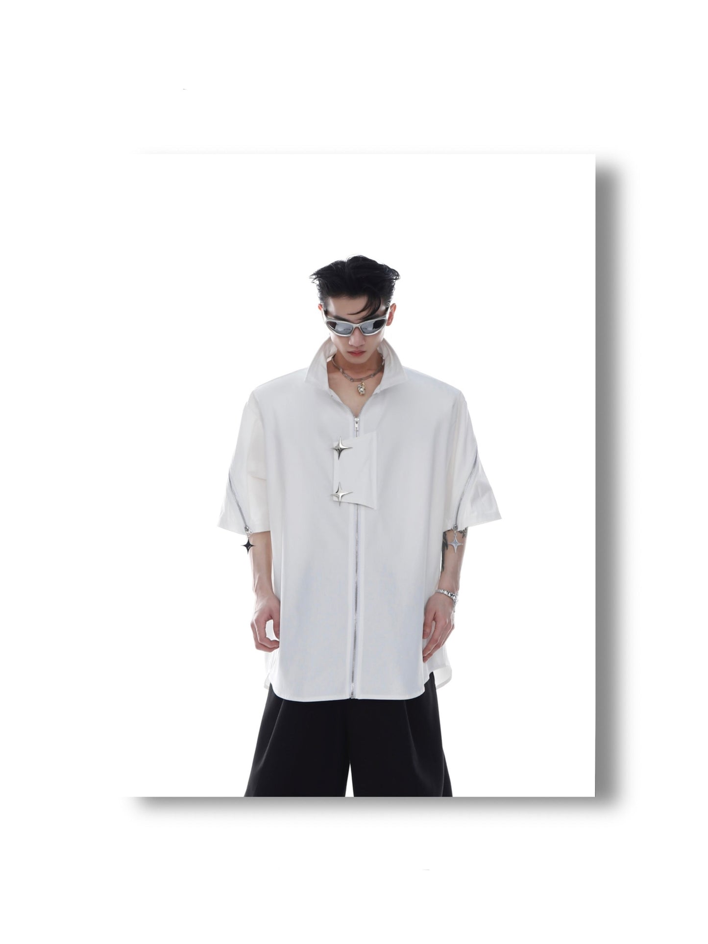 GENESIS Zipper Short Sleeve Shirt | ARGUE CULTURE Collection [H339]