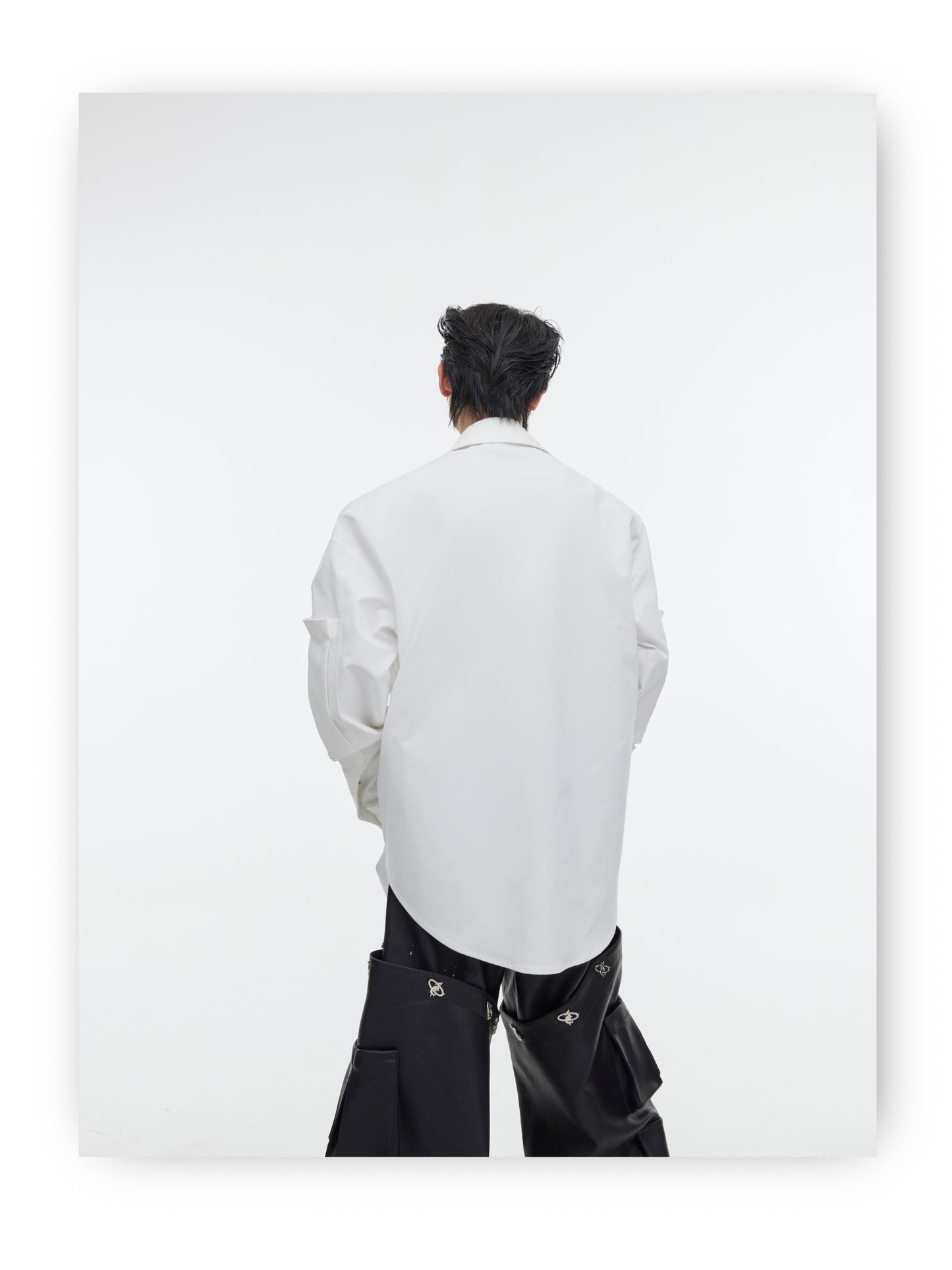 Multi-button Pleated Pocket Long Sleeve Shirt | ARGUE CULTURE Collection [H439]