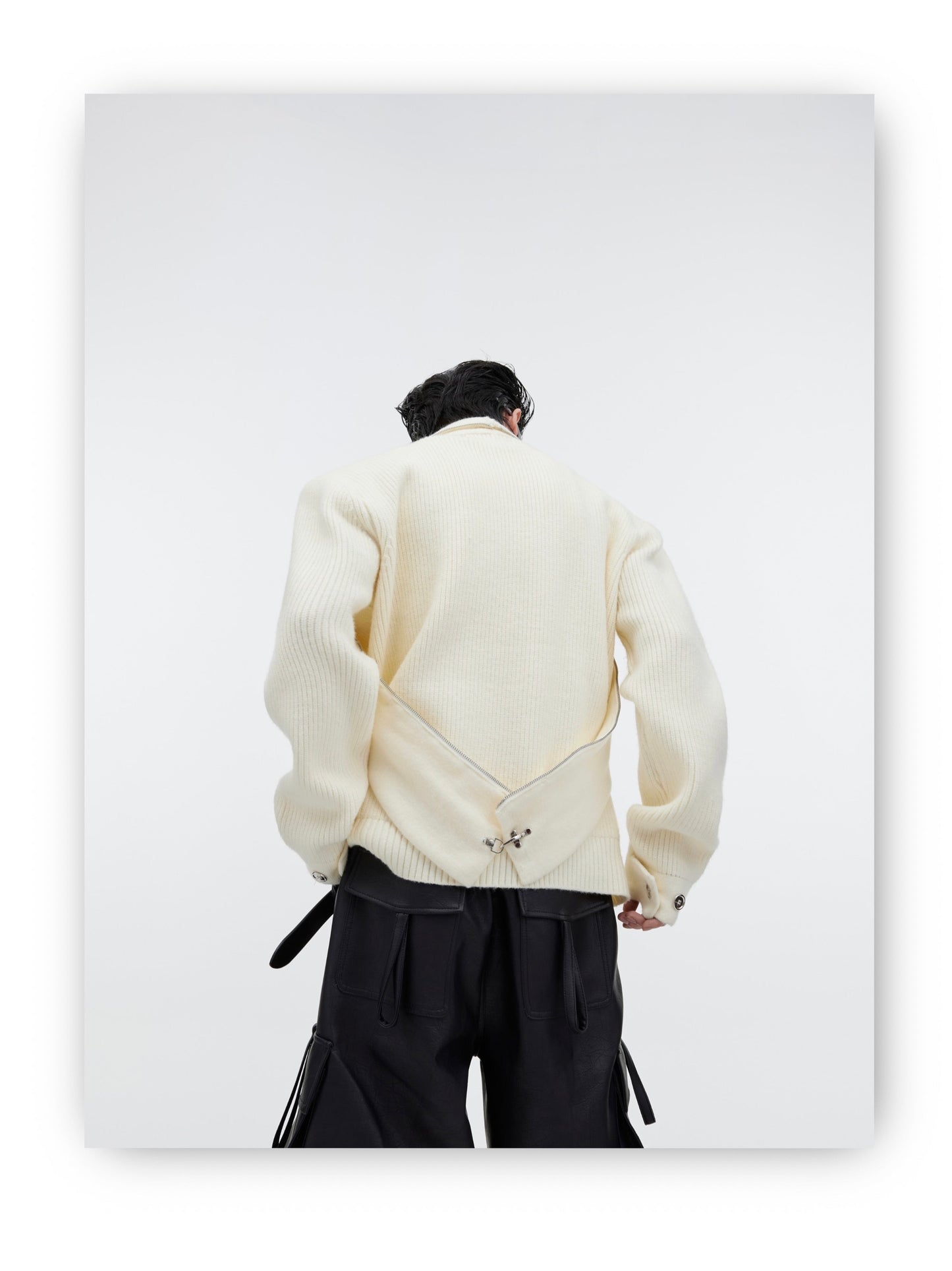 Deconstructed Straps Cardigan Zipped jacket | ARGUE CULTURE Collection [H453]