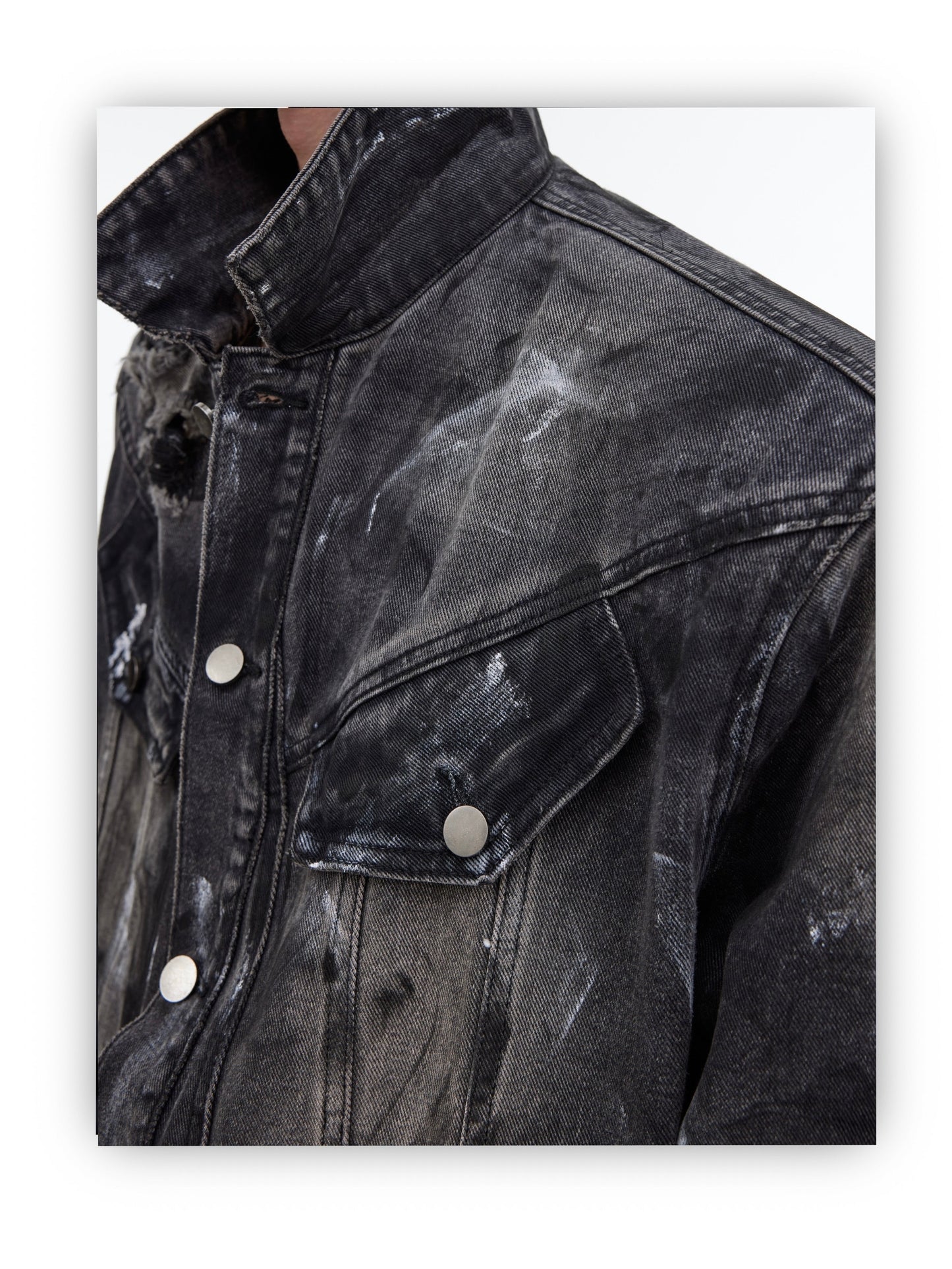 Heavy Industry Hand-painted Distressed Denim Jacket | ARGUE CULTURE Collection [H436]