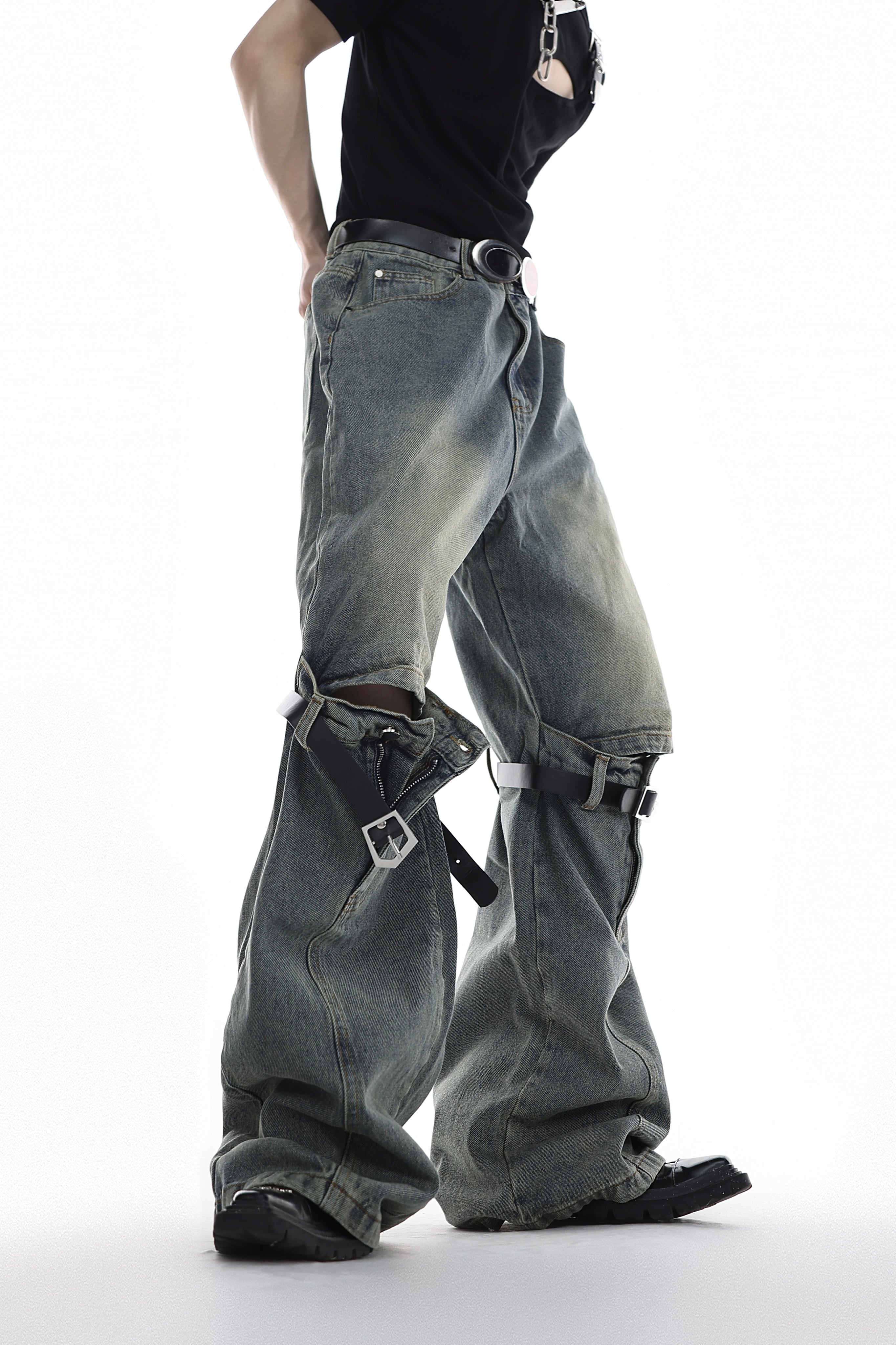 Hollow Strapped Jeans | ARGUE CULTURE Collection [H406] – HALUCYON