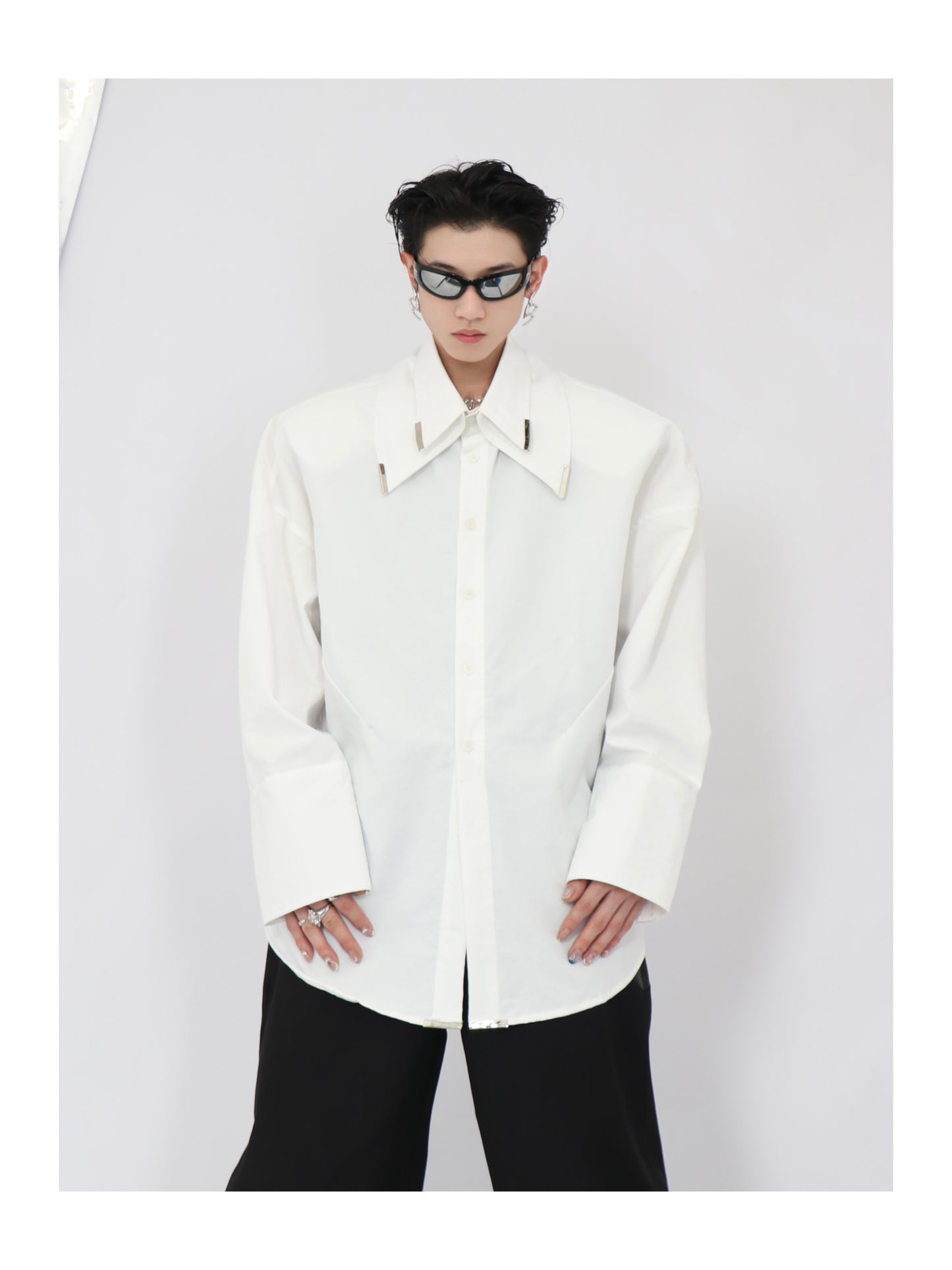 UNISEX Double Layered Collar Deconstructed Shirt | ARGUE CULTURE Collection [H155]