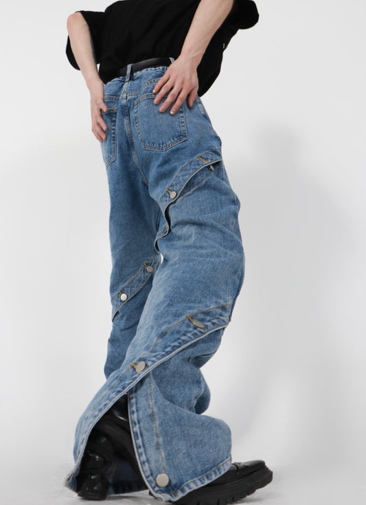 UNISEX Denim Spiraling Button Pants | ARGUE CULTURE Collection [H158]