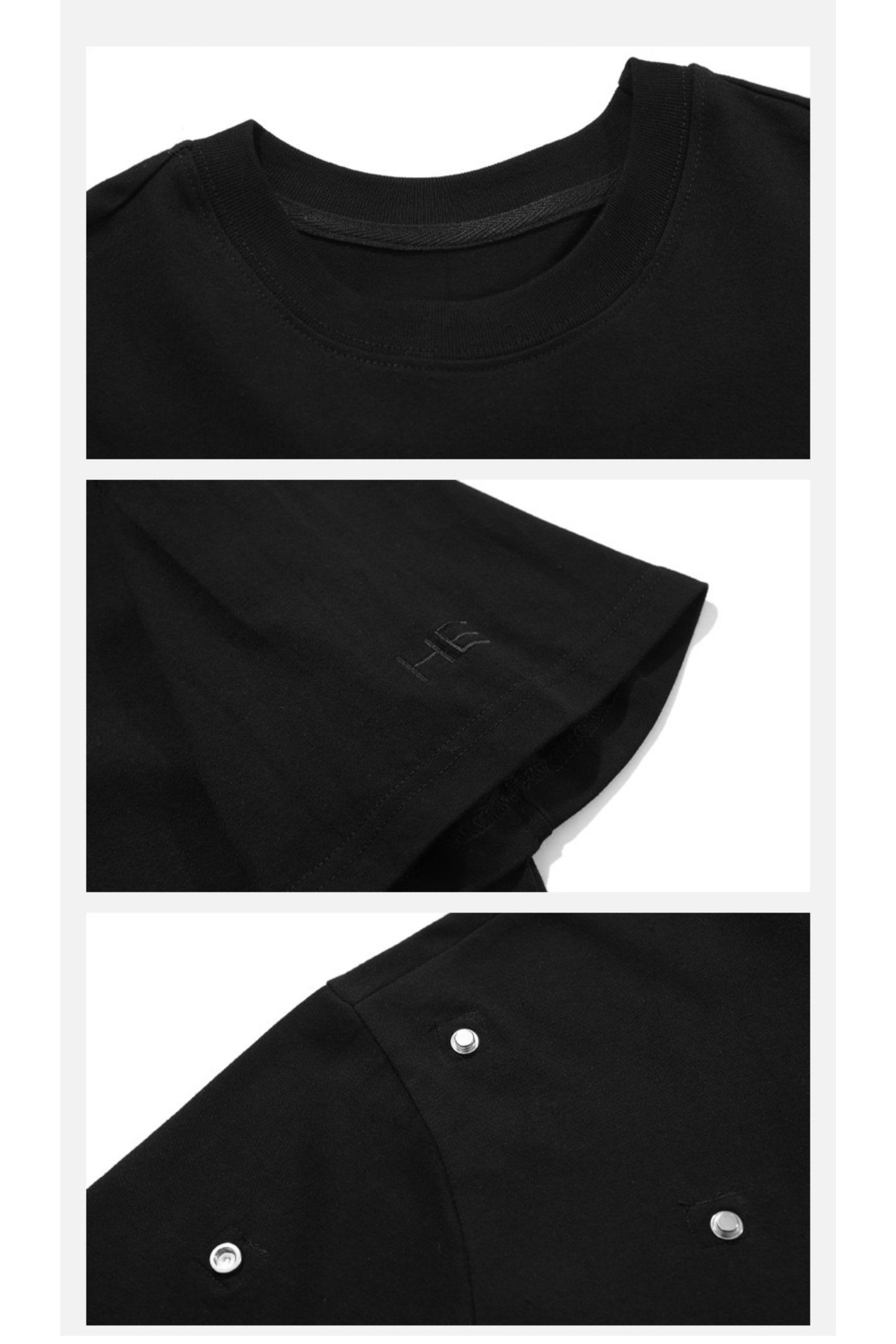 UNISEX Avant Garde Button Design T-shirt | ARGUE CULTURE Collection [H190]