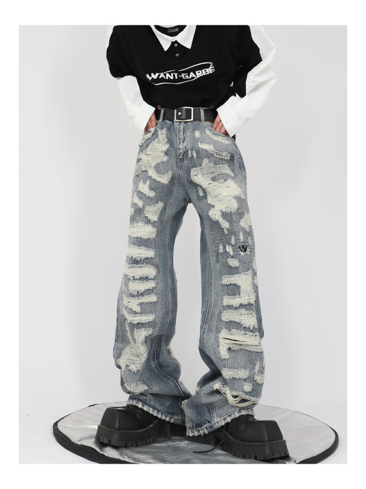 UNISEX Ripped Denim Pants | Ripped Jeans | ARGUE CULTURE Collection [H048]