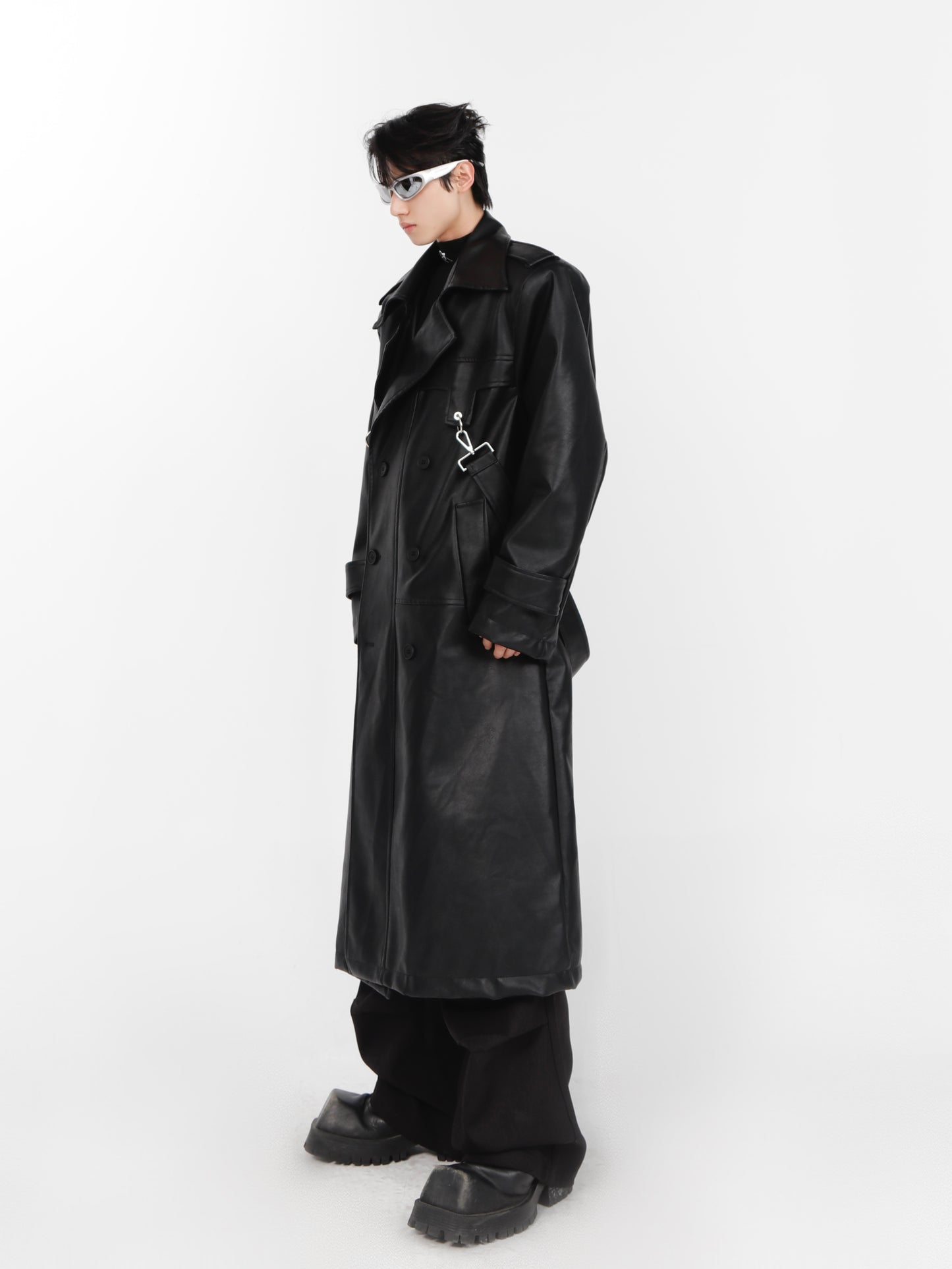 UNISEX Long Vegan Leather Winter/Spring Coat | ARGUE CULTURE Collection [H106]