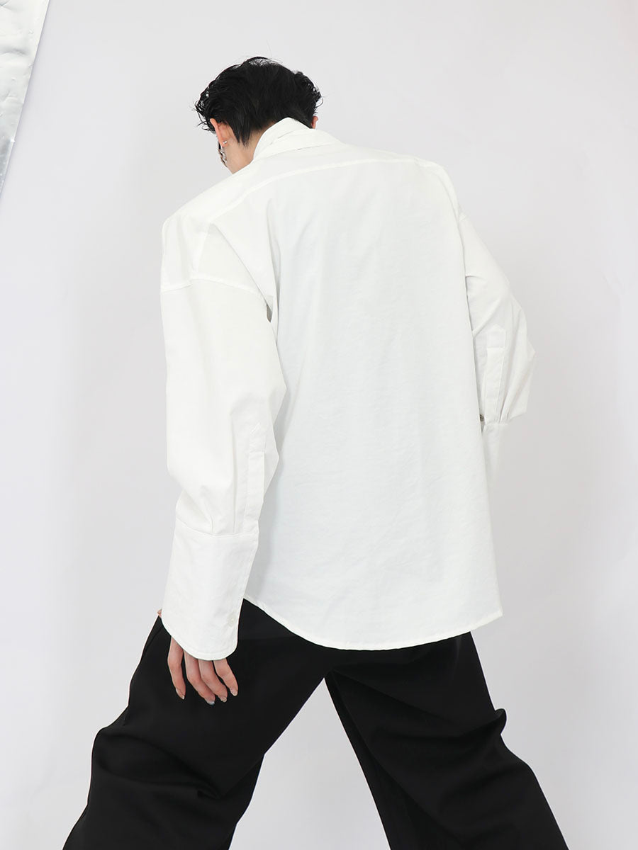 UNISEX Double Layered Collar Deconstructed Shirt | ARGUE CULTURE Collection [H155]