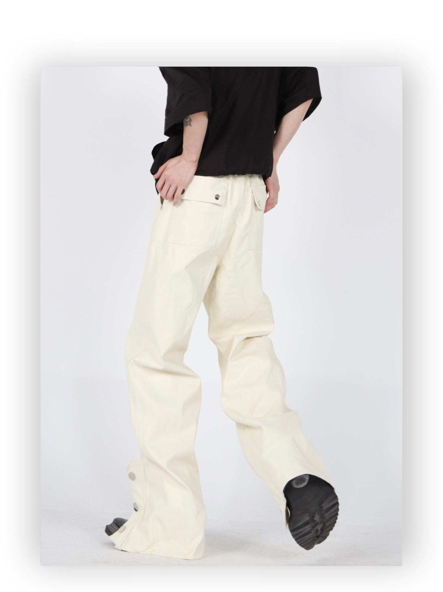 UNISEX Vegan Leather Pants Adjustable Drawstring Pants | ARGUE CULTURE Collection [H017]