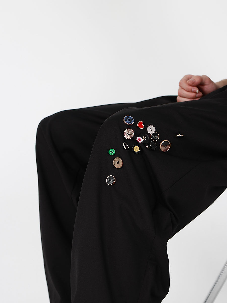 UNISEX Button Patch and Metal Buckle Design Pants | ARGUE CULTURE Collection [H175]