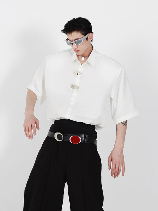 UNISEX Metal Buckle Collar T-shirt | ARGUE CULTURE Collection [H101]