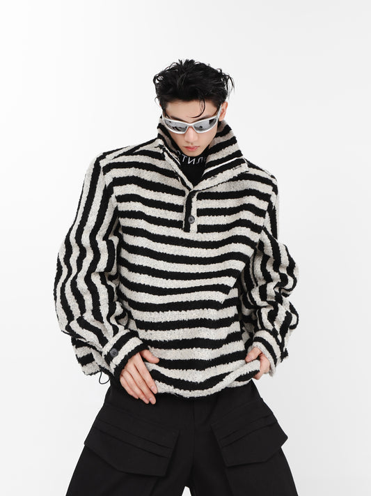 UNISEX Striped Buttoned Turtleneck | ARGUE CULTURE Collection [H033]