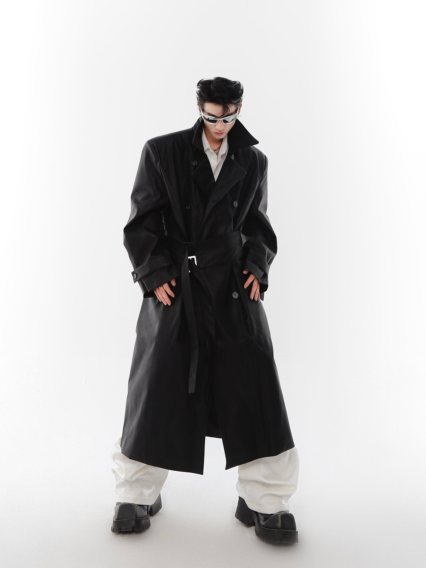 UNISEX Vegan Leather Long Coat | ARGUE CULTURE Collection [H019]