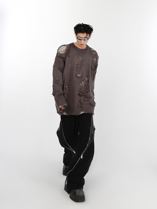 OVERSIZED  Ripped Hole Knitted Sweater | ARGUE CULTURE Collection | [H204]