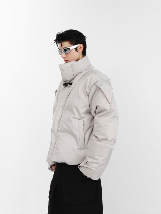 UNISEX Leather Buckle Puffer Jacket | ARGUE CULTURE Collection [H112]