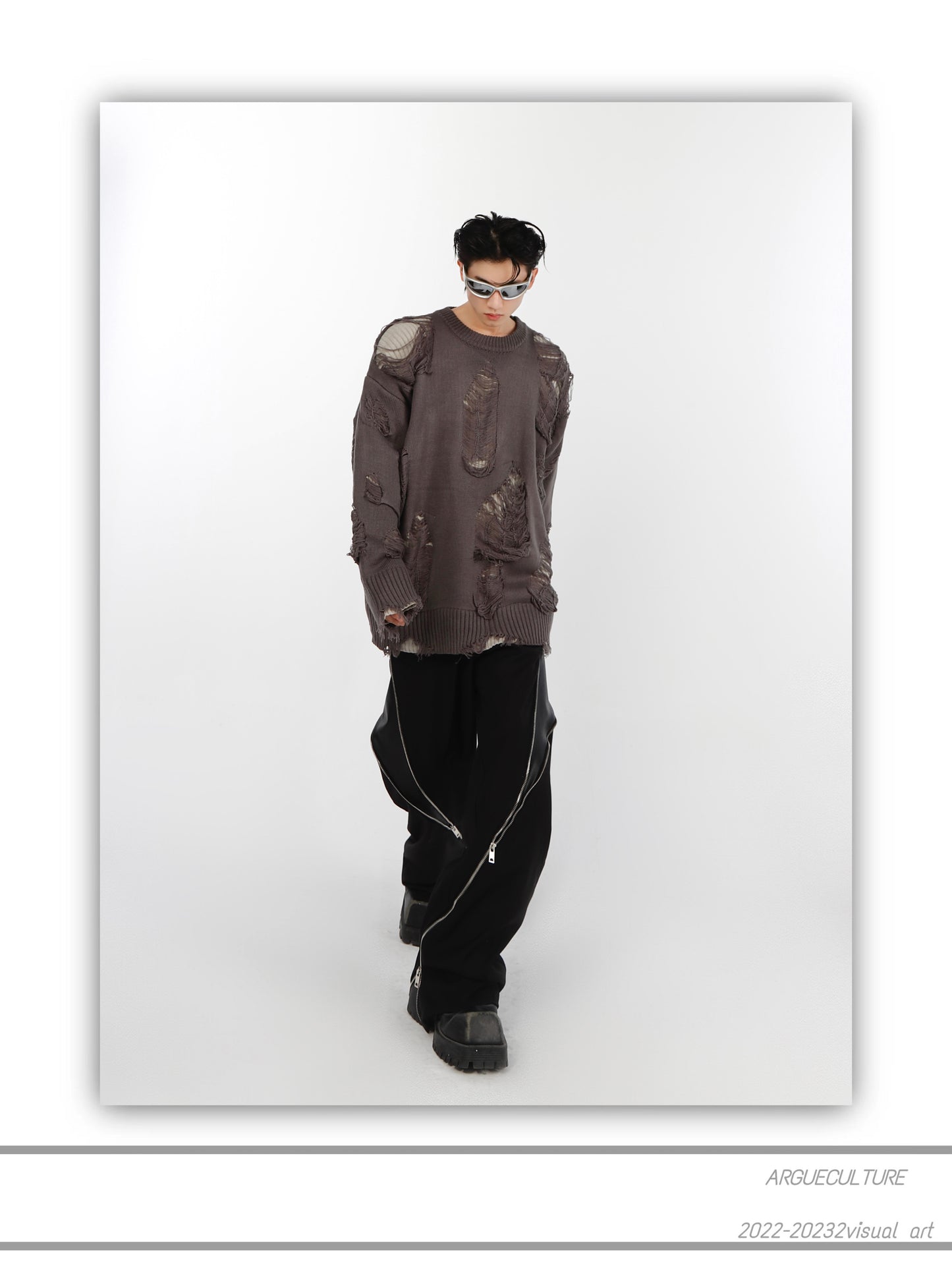 OVERSIZED  Ripped Hole Knitted Sweater | ARGUE CULTURE Collection | [H204]