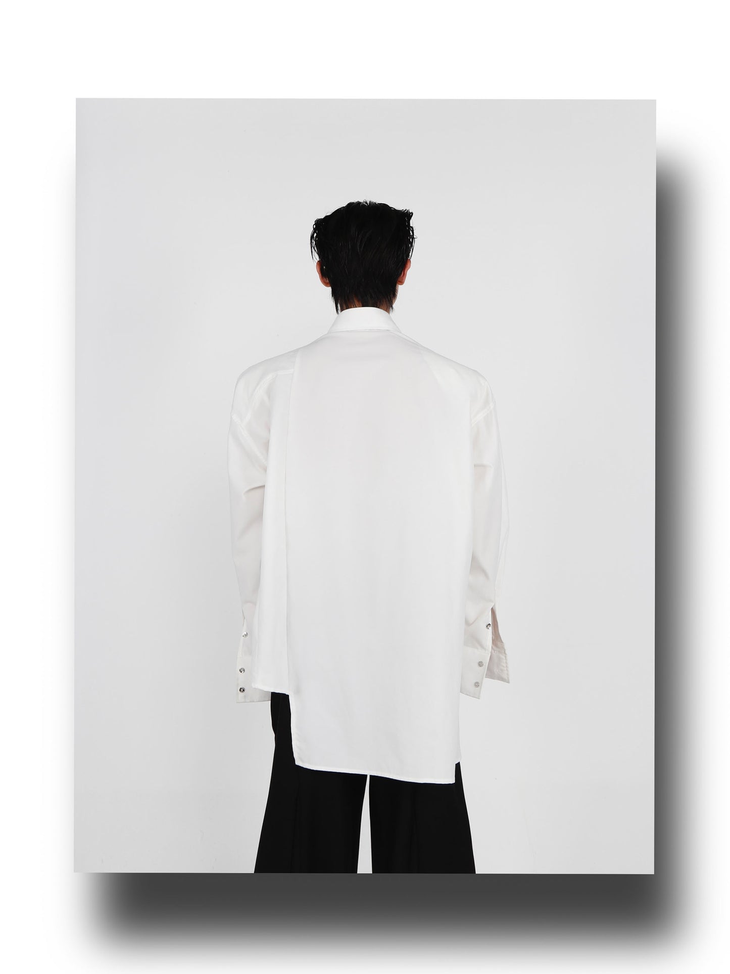 UNISEX Deconstructed Layered Embellishment Shirt [H162]