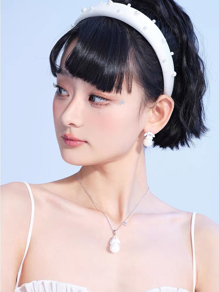 Lucky Bunny Pearl Earrings MEILILOVE [H211]