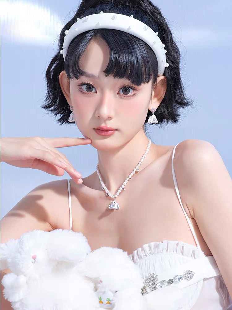 Lucky Bunny Pearl Necklace MEILILOVE [H210]