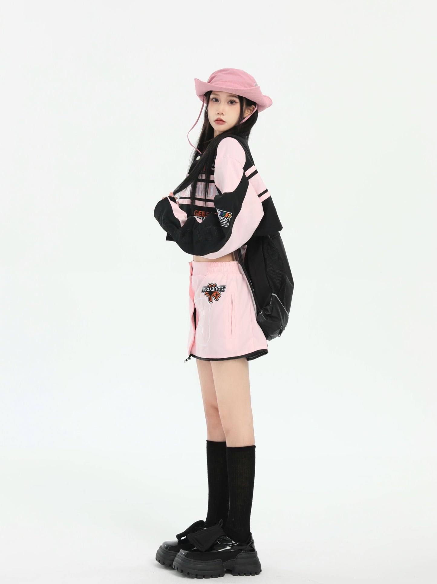 UNISEX Pink Racing Jacket, Pink Racing Skirt | ZZHENL [H274]