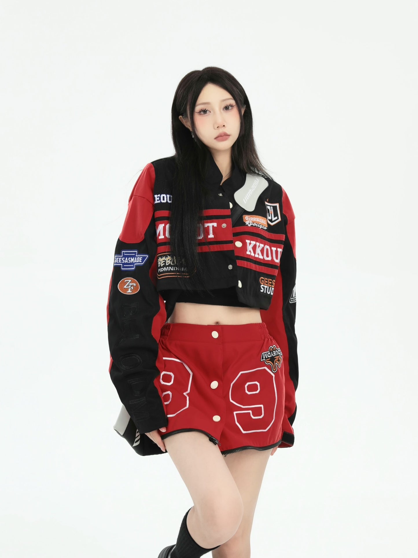 UNISEX Pink Racing Jacket, Pink Racing Skirt | ZZHENL [H274]