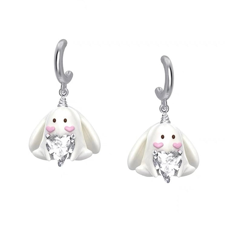 Lucky Bunny Ring Earrings MEILILOVE [H209]