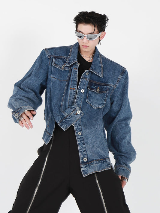 UNISEX Asymmetric Denim Jacket | ARGUE CULTURE Collection [H192]