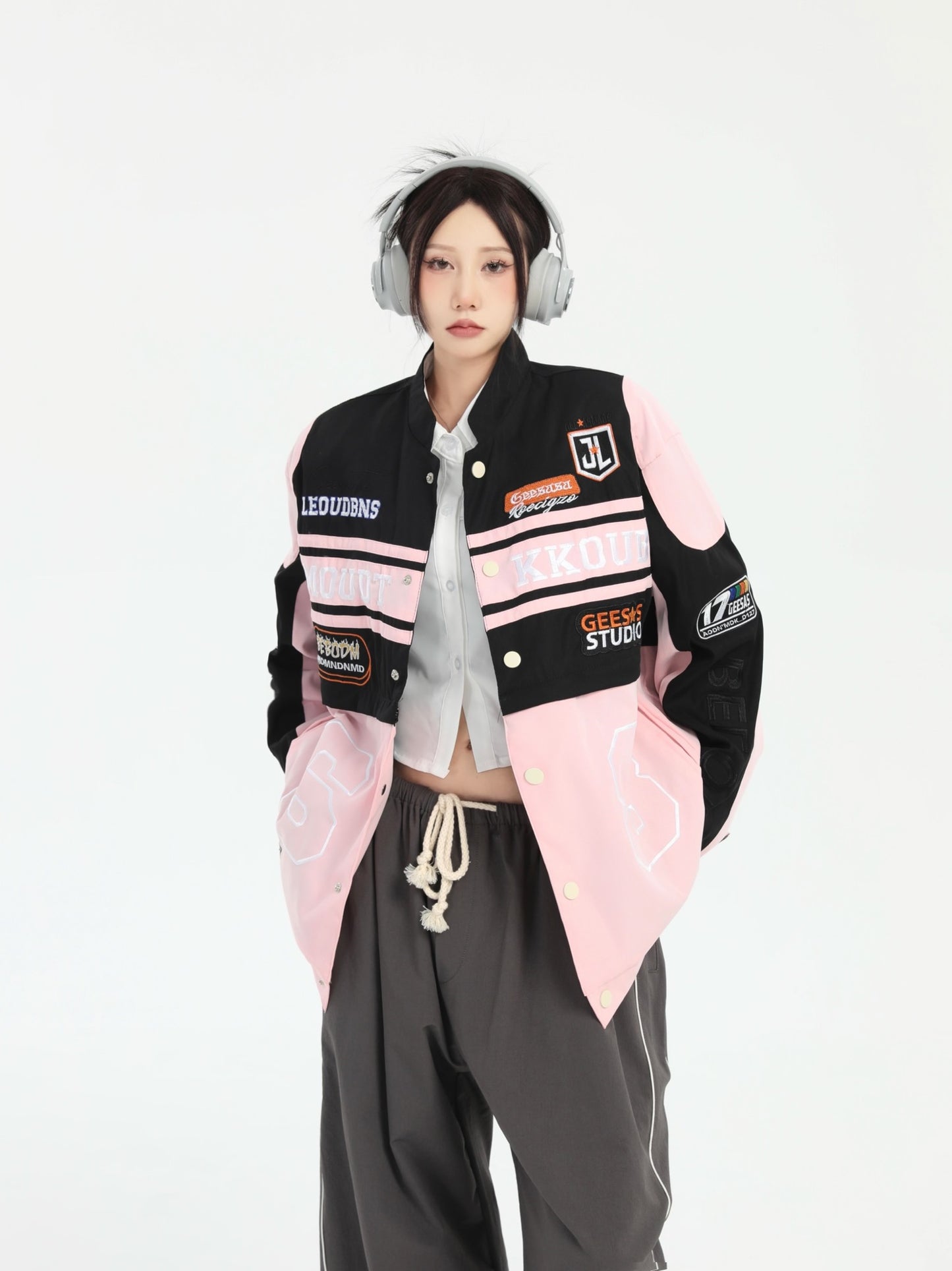 UNISEX Pink Racing Jacket, Pink Racing Skirt | ZZHENL [H274]